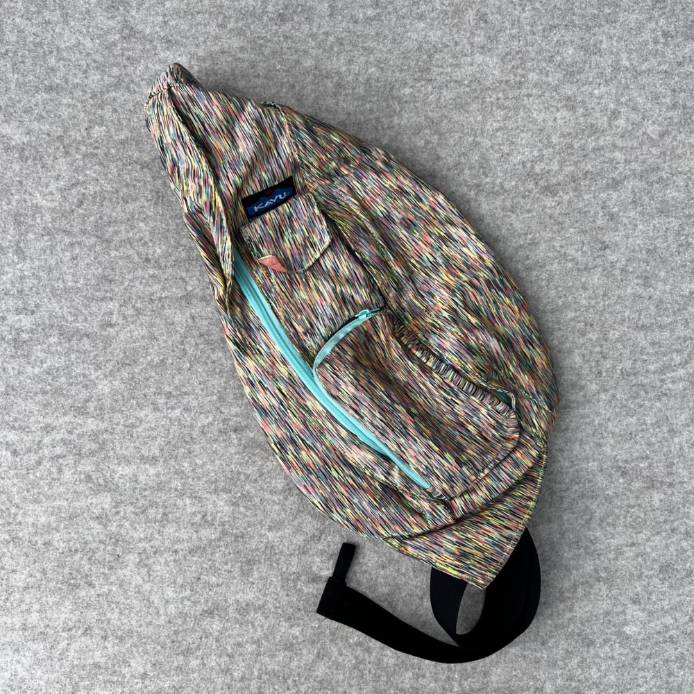 KAVU Rope Bag Sling Backpack Unisex OS Multi Color Excellent Space Dye Pattern